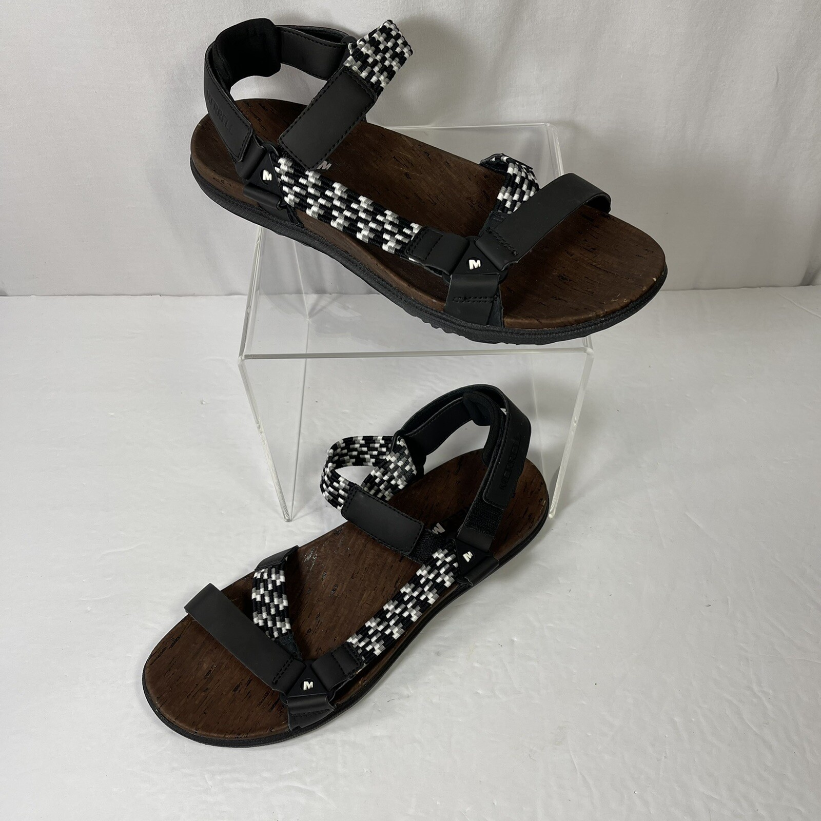 Merrell Women’s 10 Sandal Around Town J94148 Black Straps