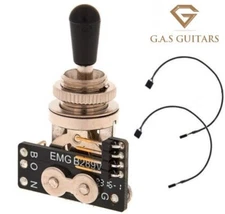 EMG 3 POS POSITION CHROME GIBSON STYLE TOGGLE SWITCH B289 BLACK TIP ( SCRATCHES)