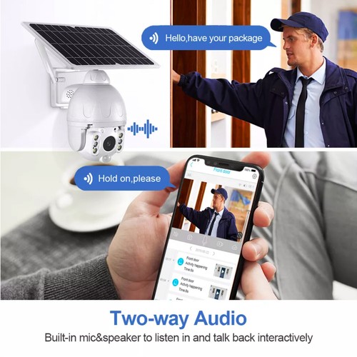 Solar Power Dome Camera Wi-Fi IP CCTV PTZ Pan Tilt 2 Way Audio PIR Night Vision - Picture 6 of 15