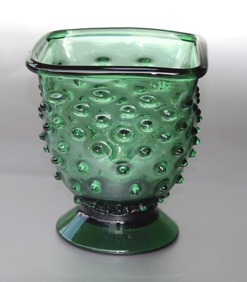 Vetro verde di Empoli Noppenvase, Höhe ~ 18,5cm, Gewicht ~ 1kg, ~ Vintage