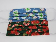 2 pieces Christmas Fabric Face Mask Adult 100 Cotton Resuable Washable Snowman
