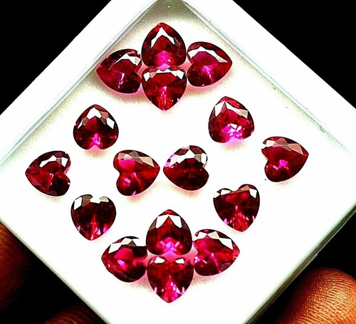 Natürlicher roter Rubin viele zertifizierte lose Edelsteine 10 kt Herzschliff 6 x 6 x 3 mm. - Bild 3 von 5