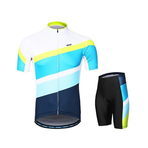 Men Cycling Shirt Sets Short Sleeves MTB Bike Jersey Padded Shorts Uniform Suits - Photo 1/15