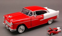 Statisches Modellauto Diecast Chevy Bel Air 1955 Rot/Weiss Massstab 1:24