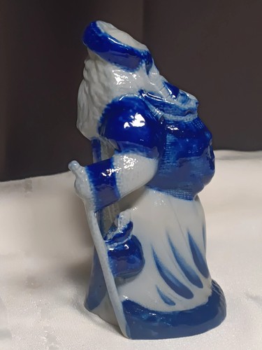 Eldreth Pottery Blue Salt Glazed Santa Father Christmas 7" Signed 1998 - Picture 2 of 17