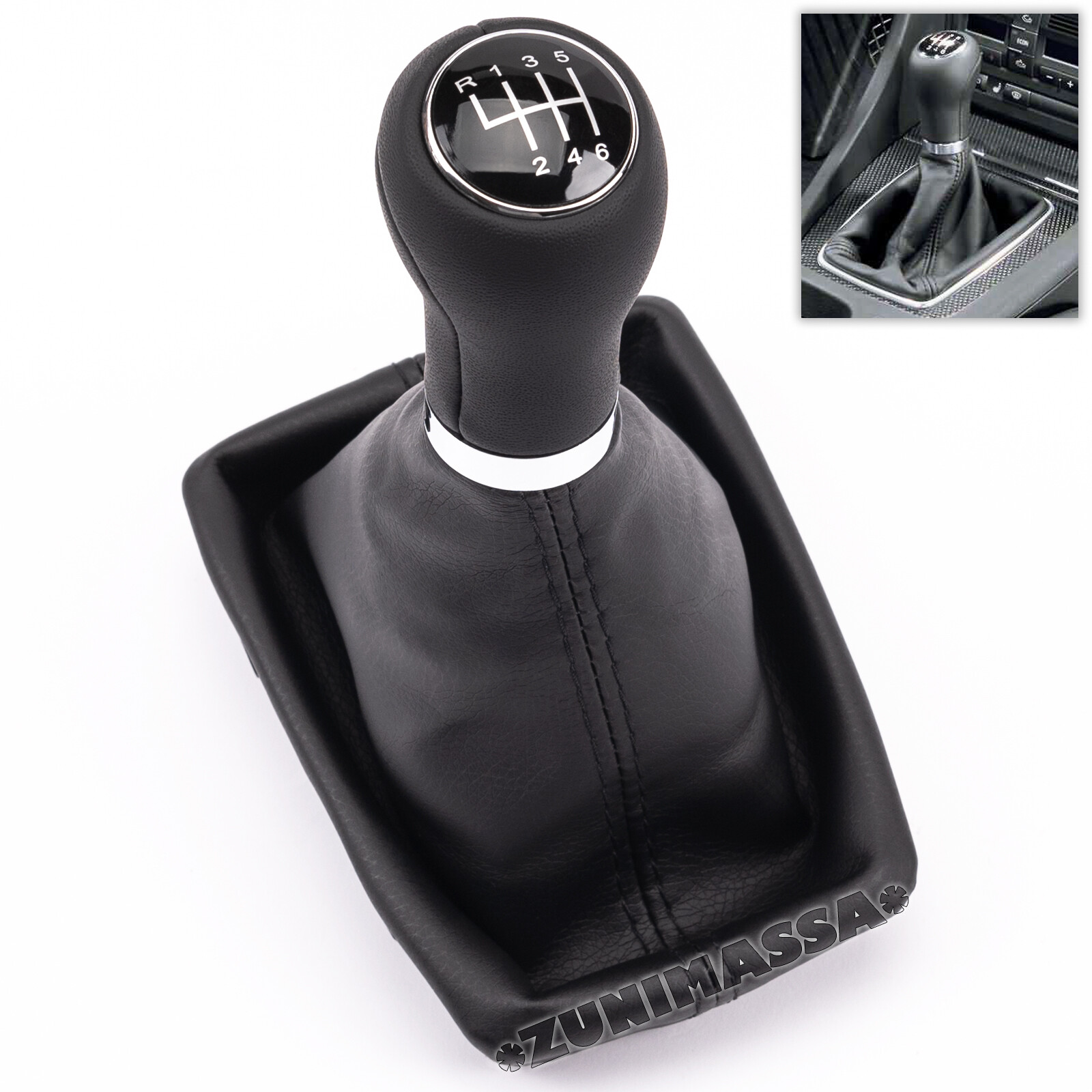 Pommeau levier vitesse Audi A4 B6 B7 soufflet cuir boîte manuelle 6 vitesses