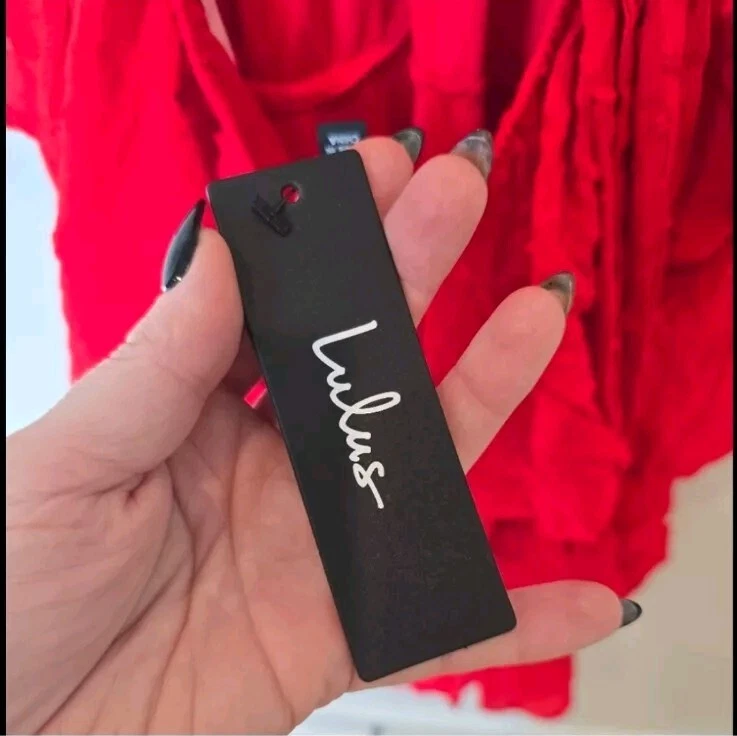 VALENTINO Mini abito a strati Lulu's All About Bliss rosso a pois svizzero taglia M nuovo con etichette