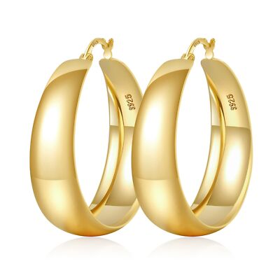EXGOX Gold Hoop Earrings for Women Sterling Silver Post Hoops Earrings for Wo...