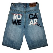 VTG Roca Wear Boys Blue Denim Hip Hop Straight Leg Authentic Jean Shorts Size 10