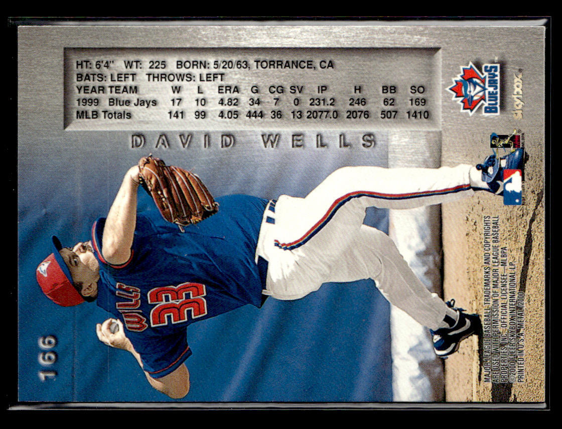 メジャーリーグ　カード　David Wells 2000 Metal #166 David Wells Card Toronto Blue Jays | eBay