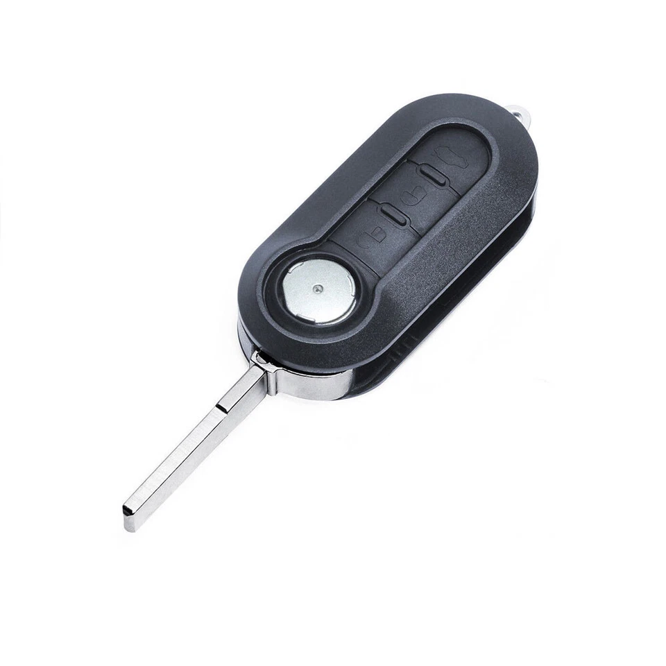 Para Fiat 500 2012 2013 2014 2015 3 botones remoto abatible llavero estuche carcasa hoja Foto 2 de 4