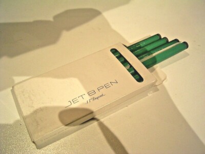 *EPHEMERA* 8 x S.T. Dupont pen refills, green, also for Parker, Pelican etc.