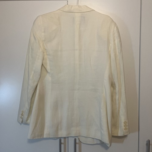 Giorgio Armani Classico vintage 100% linen Shoulder Padded jacket women Sz 40 - Picture 5 of 5