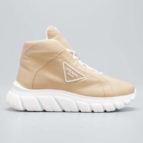 NWB PRADA***Nylon Lace-Up Mid-Top Sneakers****EU 39.5 US 9.5 $1020