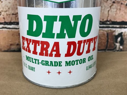 Vintage Sinclair Dino Extra Duty Motor Oil Quart Cardboard Can Full Sealed - Picture 2 of 13