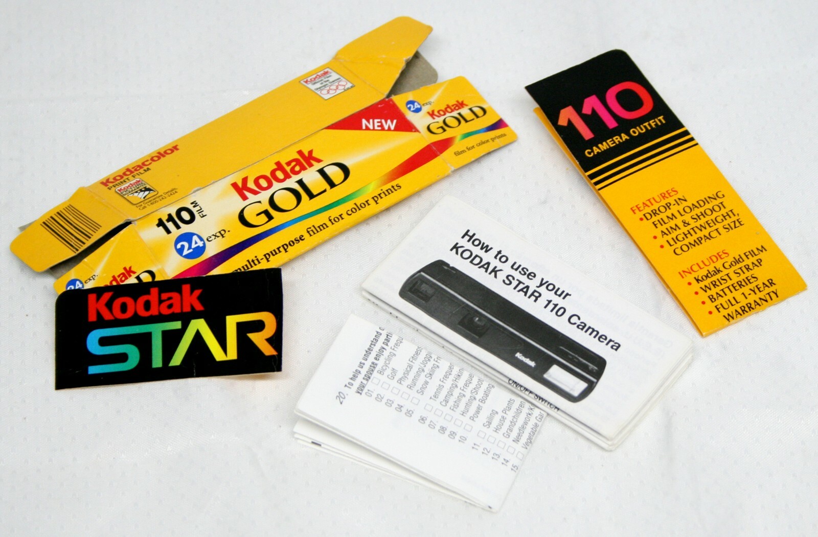 Instruction Manual, Promotional Tags/advertising for KODAK STAR 110-no camera