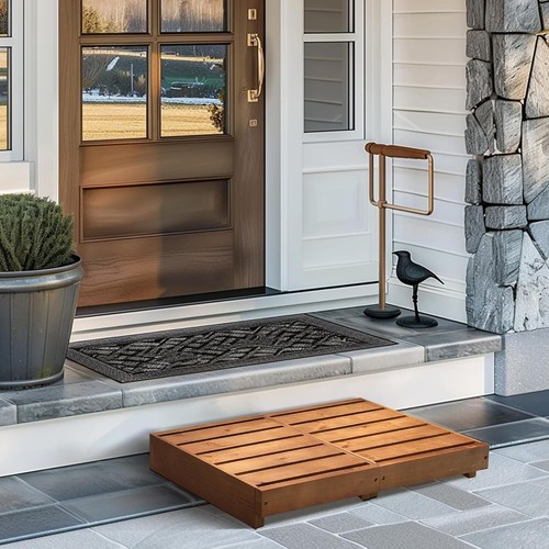 Heavy-Duty Oak Step Stool for Bathroom, Kitchen, and Bedroom - Minimalist Design - Picture 6 of 8