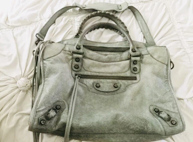 rolle Sind Salme 100% Authentic Balenciaga RARE Money Green Large City Shoulder Bag $2,350 |  eBay