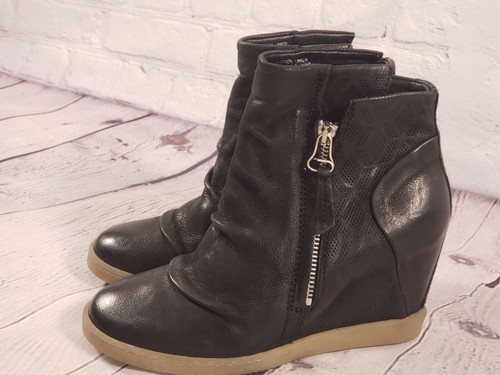 NEW - Miz Mooz - Alexandra Black Wedge Ankle Boot Bootie Sneaker EU 36 5.5 - 6 - Picture 3 of 11