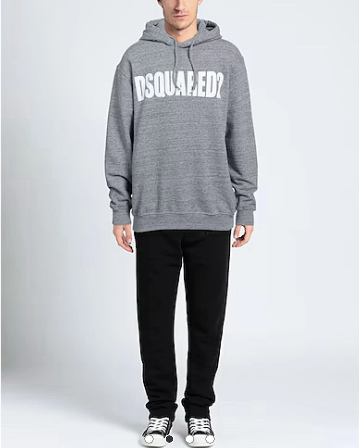 Felpa con cappuccio DSquared2 Dsquared2 stampa logo coulisse grigio scuro piccola pile