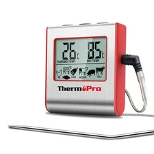 ThermoPro TP16W Digital Meat Thermometer for Cooking Smoker Oven BBQ, Large LCD