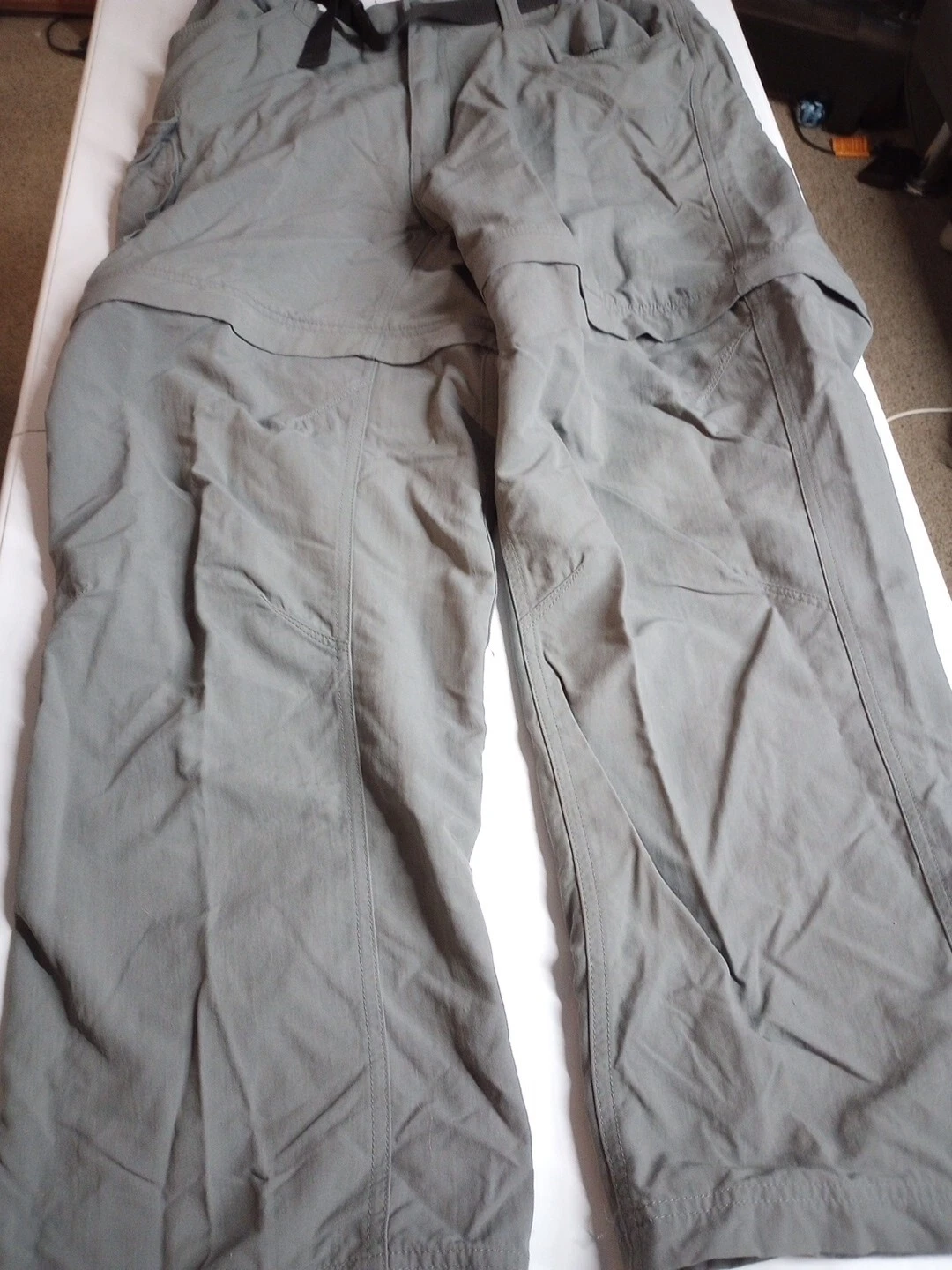 Quest Pants Adult Extra Large Gray Convertible Outdoor Cargo Hiking Mens 34x30