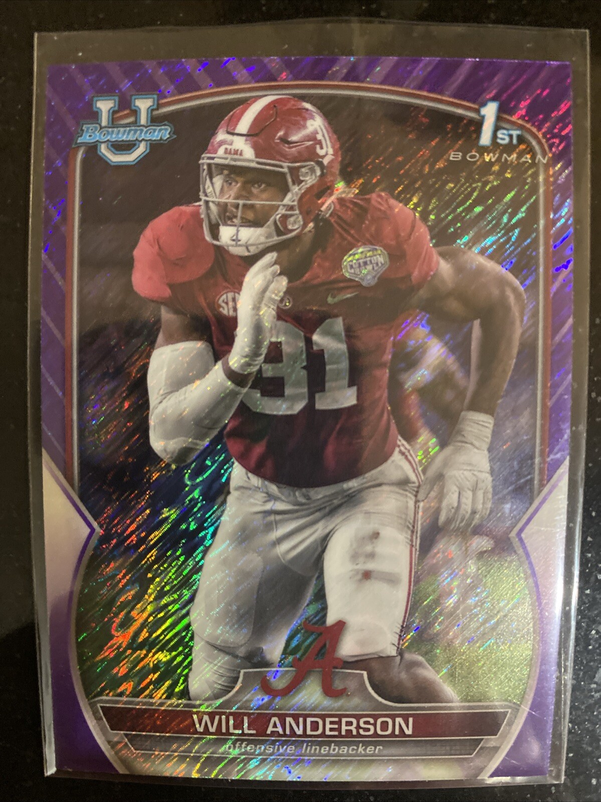 2022 Bowman University Chrome - Purple Shimmer Refractor #52 Will Anderson (RC)