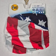 BUFF Coolnet UV+ Multifunctional Active Cooling Headwear UPF 50 Red/White/Blue