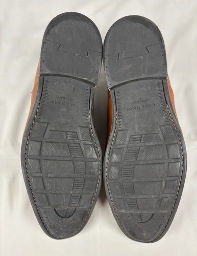 Cole Haan Grand OS Warren Apron Toe Leather Oxfords Mens 11W Brown Lace Up Shoe - Picture 12 of 13