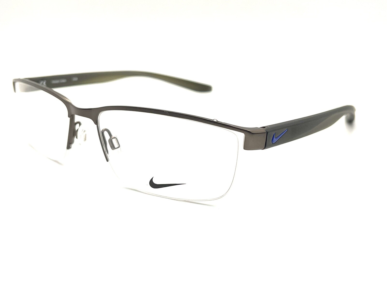 NIKE 8172 068 Eyeglasses Gunmetal 56mm Half Rim Frame Option To Add RX Popularna wyprzedaż, 100% nowy