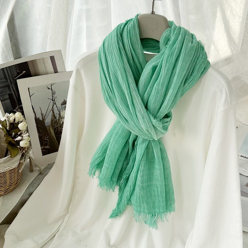 Winter Long Scarf Women Cotton Warm Female Shawls Muslim Hijab Wrinkle Scarves - Picture 27 of 34