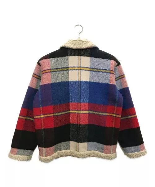 SUPREME Blouson Bomber à Carreaux Shearling Taille : M Multicolore Homme du Japon Rare