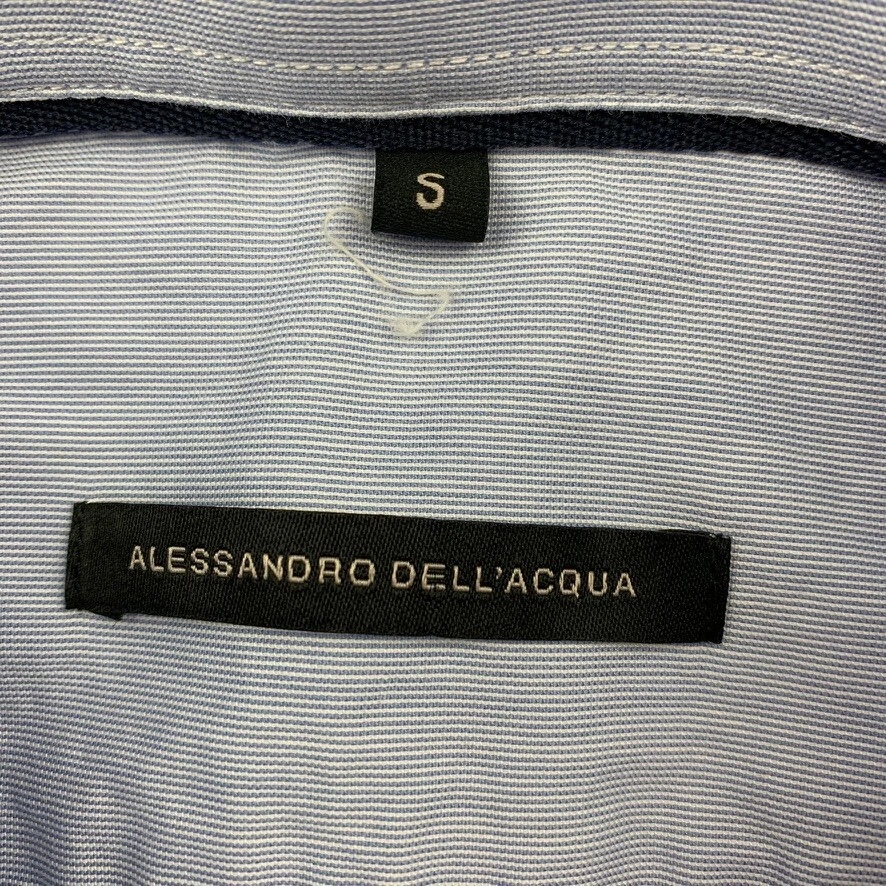 Camisa social masculina Alessandro Dell'Acqua 100% algodão L/S azul claro • Pequena - Imagem 3 de 4
