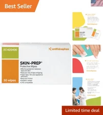 Skin Prep Wipes (50 Count) by Smith+Nephew - Reduces Adhesive Trauma, No-Sting