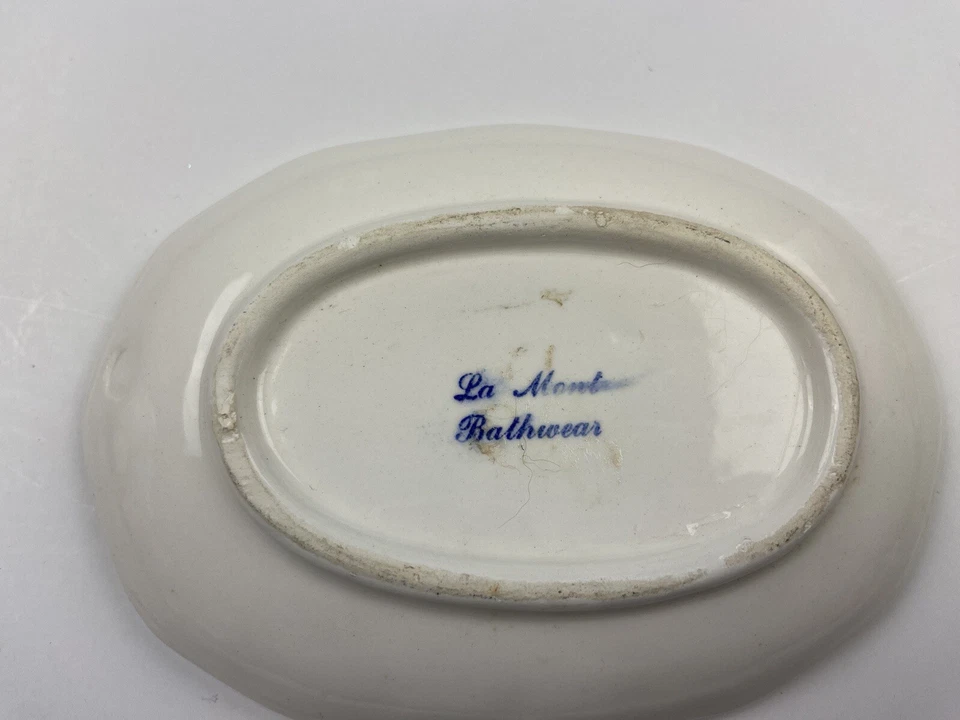 la mont bathwear tulip dish soap holder pink orange blue vintage - Image 4 of 4