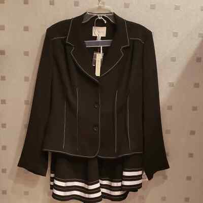 NWT, Biacci 2pc Suit, Black & White Size 14