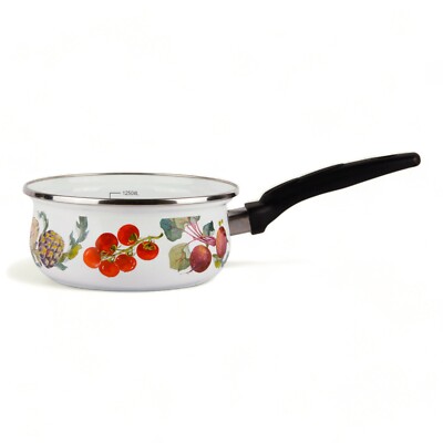 Harvest Enamel Saucepan Enameled Cooking Pot Enamel Pot 1.5 qt Pot