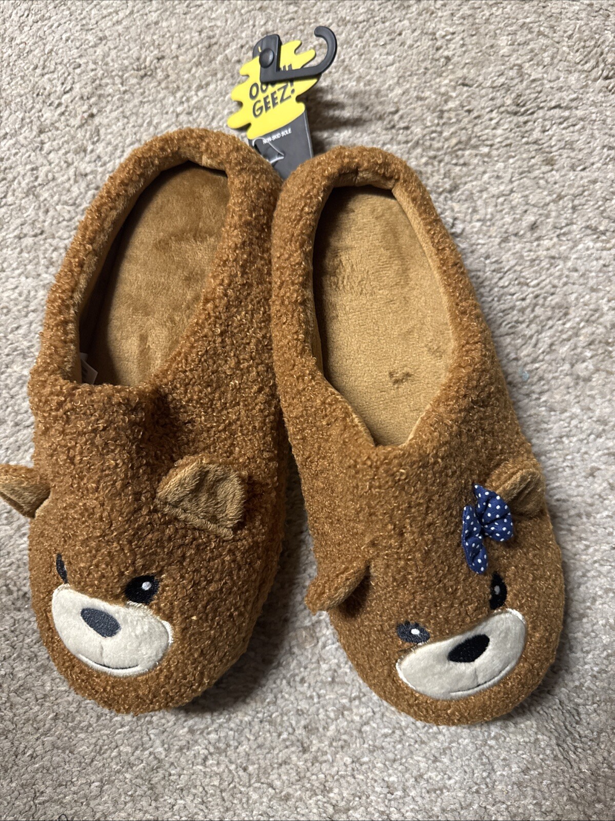 SAOLA OoohGeez Ciabatte Donna Animali Fuzzy Abbraccio Orso Suola Antiscivolo Taglia 9 10 NUOVE