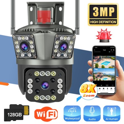 3MP Wireless WiFi Security Camera Outdoor IP PTZ Smart Home CCTV Security IR Cam