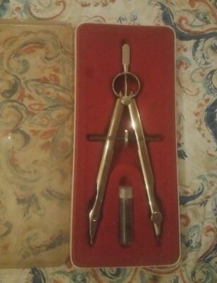 Vintage Gramercy Drafting Tool 6'' Compass W/ Case Made In Germany 