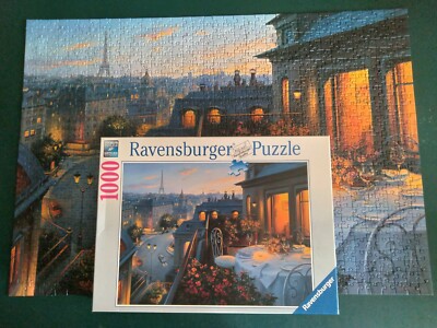 ''Paris Balcony'' 1000 Piece Puzzle Ravensburger 19 410 0 Used Complete  27'' x 20''
