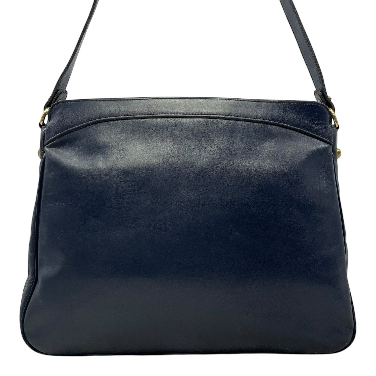 Vintage 60s 70s ETIENNE AIGNER Large Leather Satchel Bag Handbag Shoulder NAVY image 8