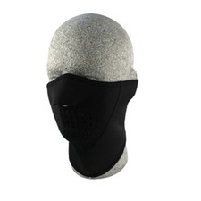 3 Panel Solid Black 3/4 Flexible Warm Face Mask Neoprene Biker Ski Motorcycle