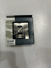 Click Define Flat Plate Brushed Steel Switched Fused Spur with Flex Outlet