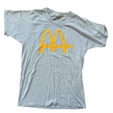 Vtg McDonald’s Logo 1980s T-Shirt Medium Screen Stars Gray Single Stitch