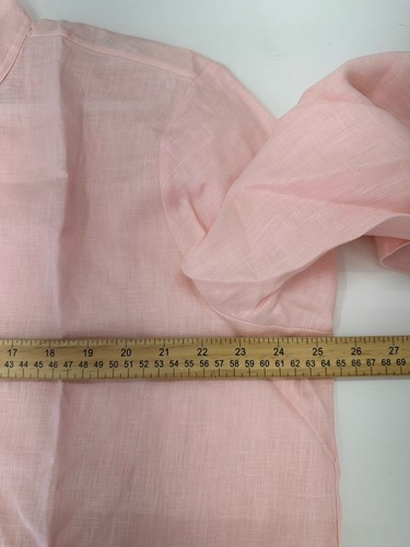 Go Silk Womens Shirt Size XL Soft Pink Linen Button Up Long Sleeve NWTs - Picture 9 of 12
