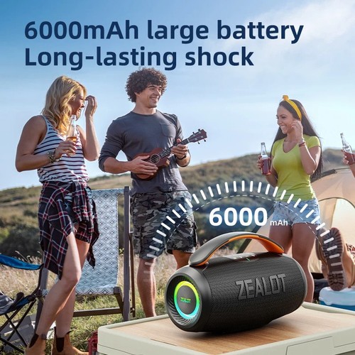 Zealot P11 50W Portable Bluetooth Speaker IPX6 Waterproof AUX Outdoor Stereo - Foto 3 di 12