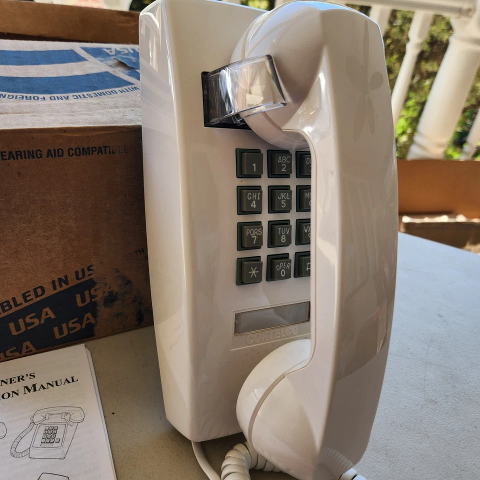 НОВЫЙ CORTELCO 255415-VBA-20M БЕЛЫЙ НАСТЕННЫЙ ТЕЛЕФОН, СЛУХОВОЙ АППАРАТ СОВМЕСТИМЫЙ - Изображение 3 из 4