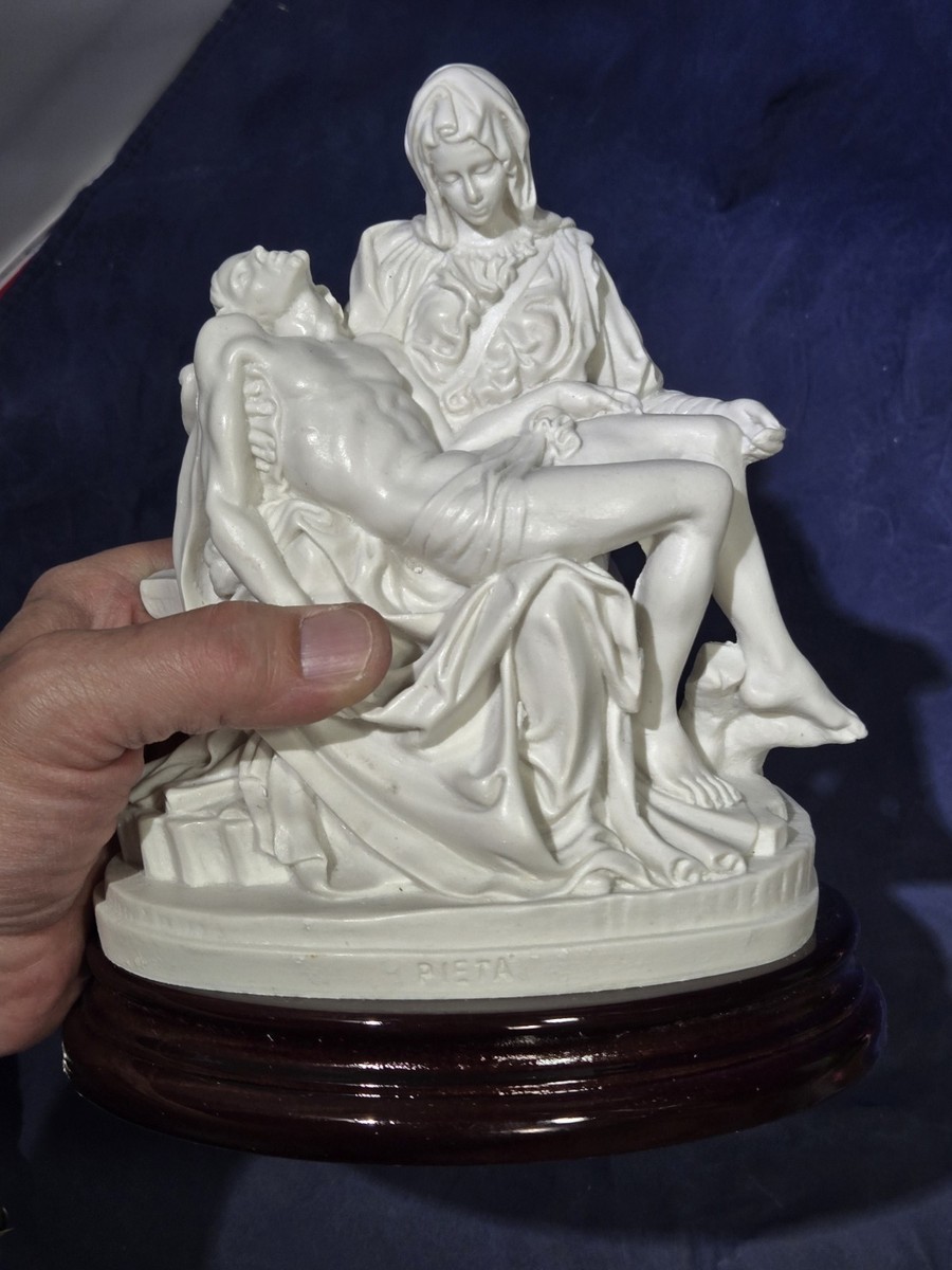 Authentic A. Santini Pietà Statue - Signed & Labeled - Made in