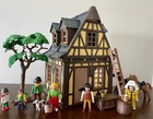 Playmobil Medieval Yellow Framework House, Tree, 2 Horses, Figures & More